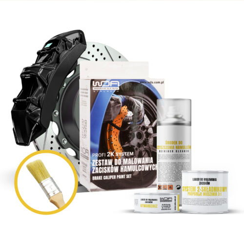ZESTAW DO MALOWANIA ZACISKÓW HAMULCOWYCH LAKIER KOLOR CZARNY  POŁYSK